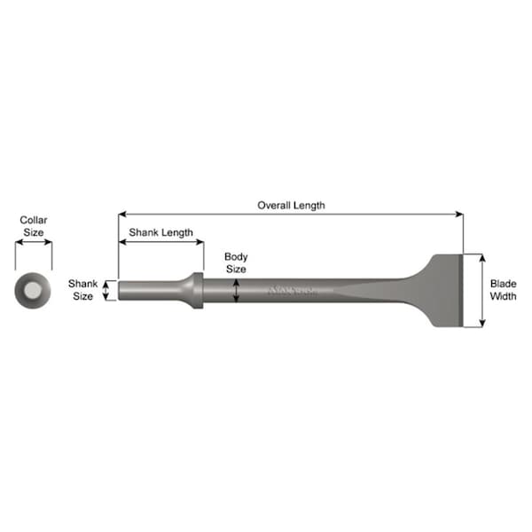 Ajax Tool Works Ajax Tools  AJX-A910-1-1-2 Flat Chisel 1.5 Blade - AJX-A910-1-1/2