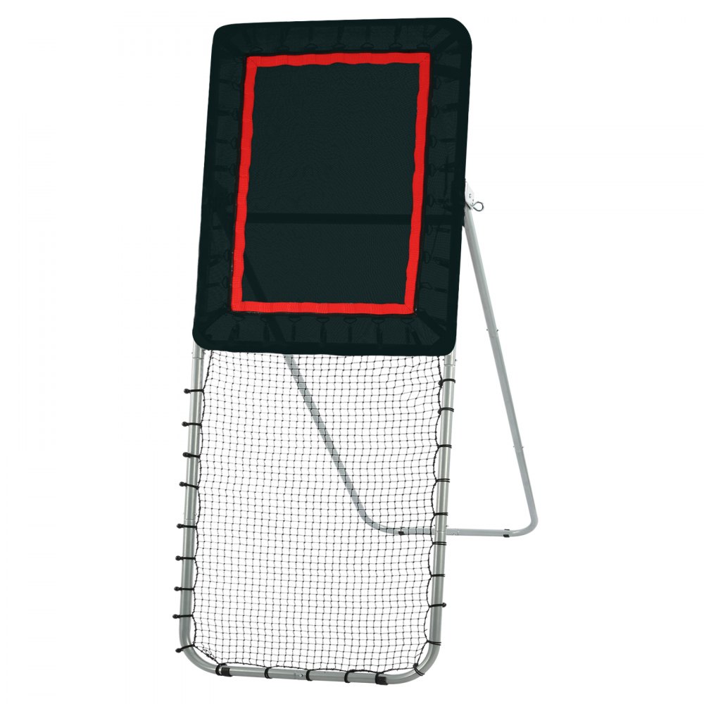 VEVOR Folding Lacrosse Rebounder for Backyard, 3x8 Ft Volleyball Bounce Back Net, Pitchback Throwback Baseball Softball Return Training Screen, Adjustable Angle Shooting Practice Training Wall, Black - ZQGQFDWTCBWK30JVMV0