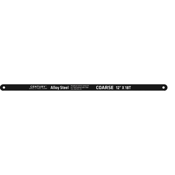 Century Drill & Tool Hacksaw Blade 12" X 18T Teeth Per Inch-Carbon Alloy Steel 2Pak - 4333