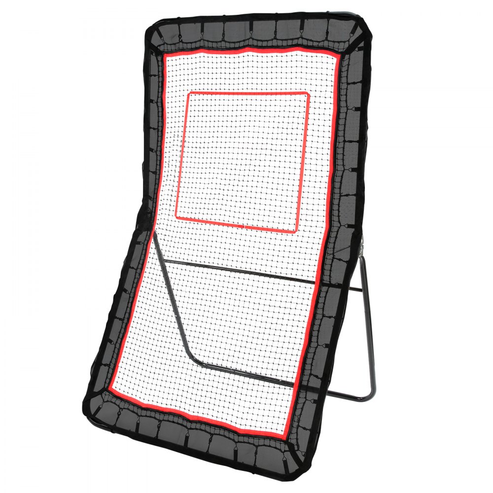 VEVOR Lacrosse Rebounder for Backyard, 4x7 Ft Volleyball Bounce Back Net, Pitchback Throwback Baseball Softball Return Training Screen, Adjustable Angle Shooting Practice Training Wall with Target - ZQGQFDWPEWK4Z1E00V0