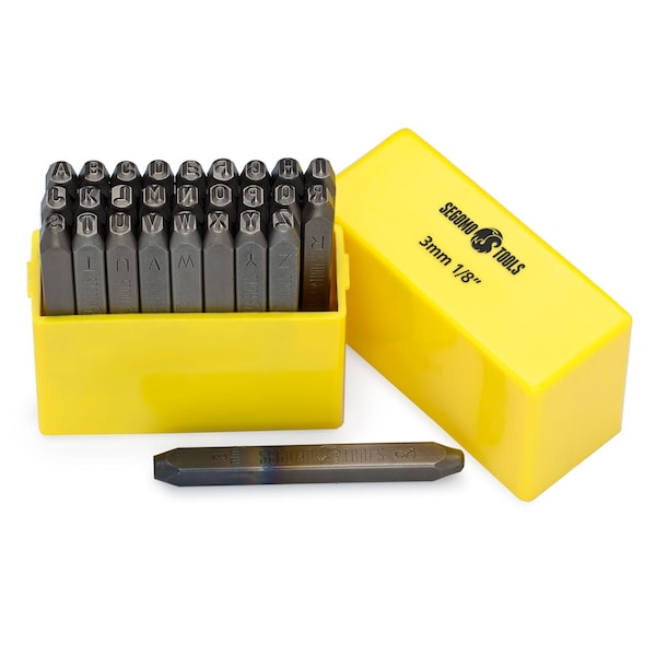 Segomo Tools 27 Piece 3MM 1/8 Inch (Letters: A-Z) Professional Letter Punch Stamp Set - LETTER18