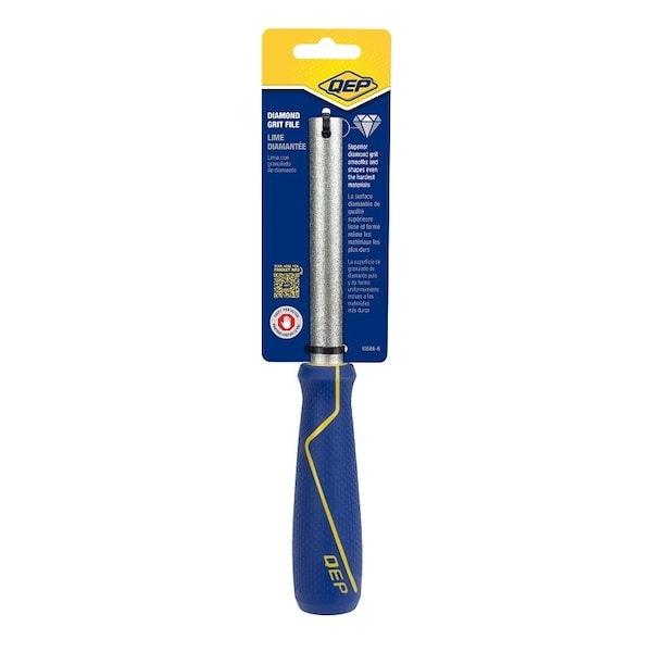 Qep Diamond Grit File, Comfort Grip, Non-Slip Handle - 10586