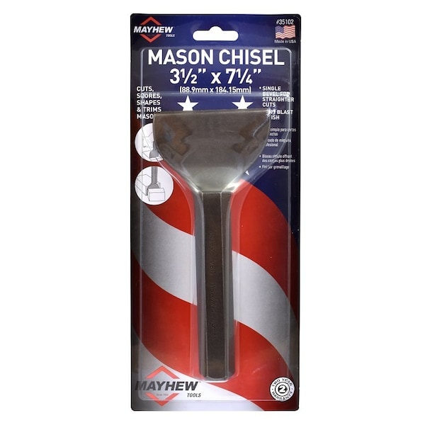 Mayhew Mason Chisel, 3-1/2 in W Blade, 7-1/4 in OAL - 35102