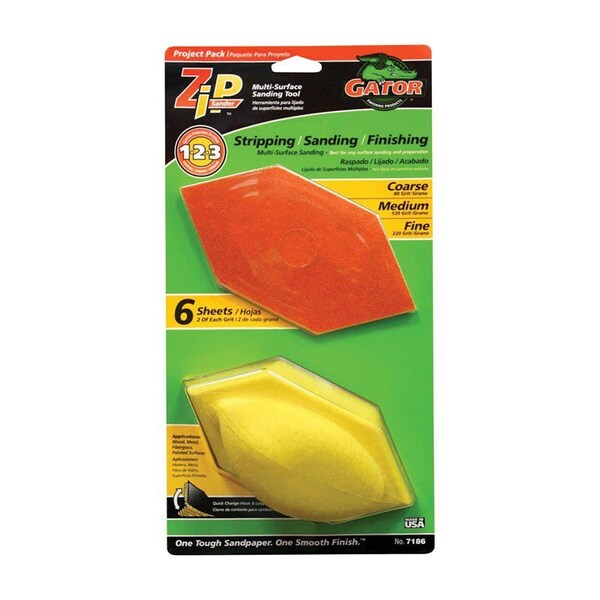 Gator Finishing Gator Zip 3 in. W X 6 in. L Assorted Assorted Grit Sanding Block Kit - 7186