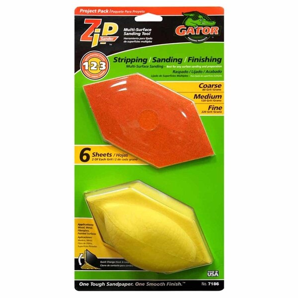 Gator Finishing Gator Zip 3 in. W X 6 in. L Assorted Assorted Grit Sanding Block Kit - 7186