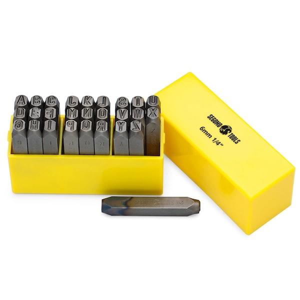 Segomo Tools 27 Piece 6MM 1/4 Inch (Letters: A-Z) Professional Letter Punch Stamp Set - LETTER14
