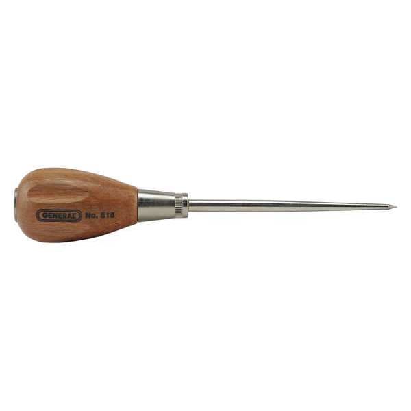 General Tools Scratch Awl, 6-7/8OAL, 3-3/4L x 3/8D Shank - 818