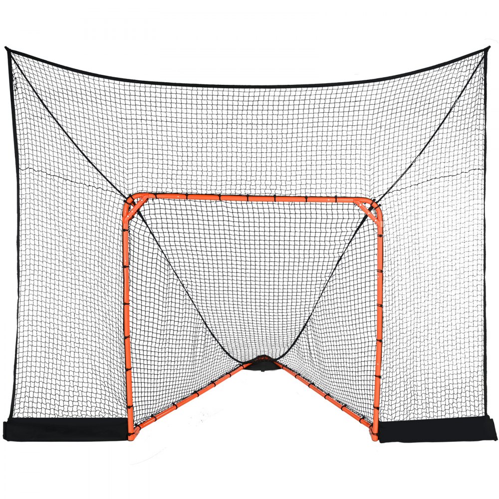 VEVOR Hockey and Lacrosse Goal Backstop with Extended Coverage, 12' x 9' Lacrosse Net, Complete Accessories Training Net, Quick Easy Setup Backyard Lacrosse Equipment, Perfect for Youth Adult Training - ZQGQQMTJK66YPRVT9V0