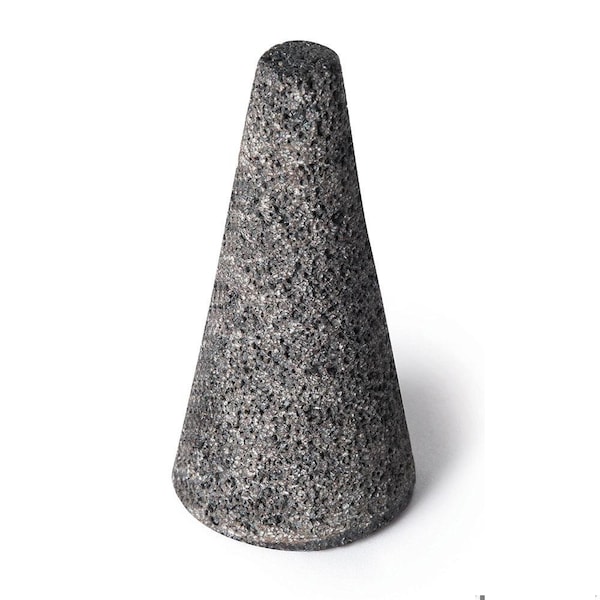Cono de esmerilado Cgw Abrasives, Diámetro máximo de 1-1/2 pulgadas, Cabeza de 2-1/2 pulgadas de grosor, Grano 16R, Grado grueso, Óxido de aluminio Abra - 49024