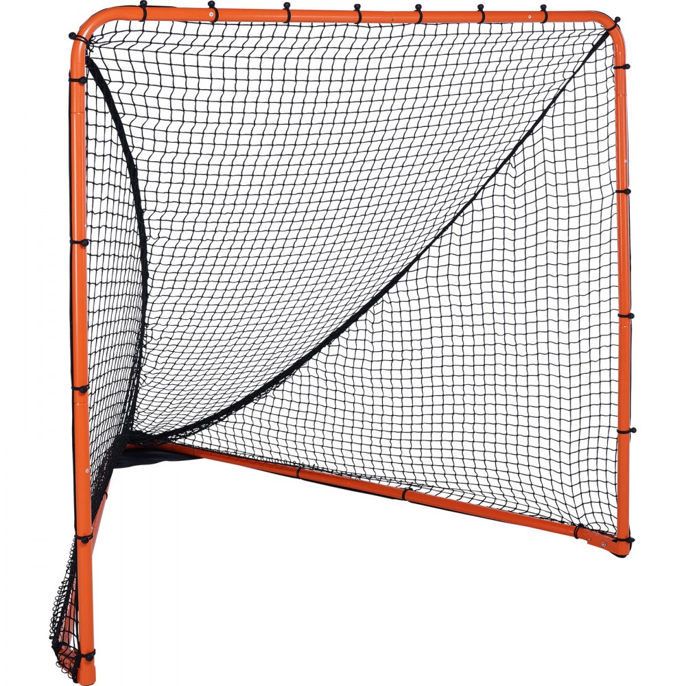 VEVOR Lacrosse Goal, 6' x 6' Lacrosse Net, Folding Portable Backyard Lacrosse Training Equipment, Steel Frame Training Net, Quick & Easy Setup Lacrosse Goal, Perfect for Youth Adult Training, Orange - ZQGQQMTJK66YHI8WOV0