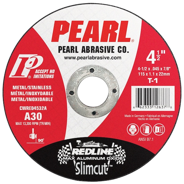 Pearl Redline SlimCut 4-1/2 X. 045 X 7/8 A46 T-1 - CWRED4532A