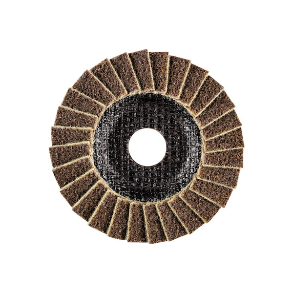 Disco de láminas no tejido POLIVLIES® de 4-1/2" de Pferd - Orificio de árbol de 7/8" - Grado grueso - 43273