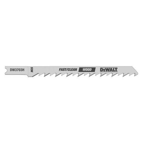 Dewalt 4" 6 TPI U-Shank Clean Cutting Wood Cutting HCS Jig Saw Blade - DW3703H