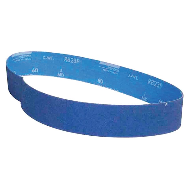 Norton Abrasives Sanding Belt, Recubierto, 2 pulgadas de ancho, 36 pulgadas de largo, 60 gritos, Grueso, Alúmina de Zirconia, BlueFire R823P, Azul - 78072780491