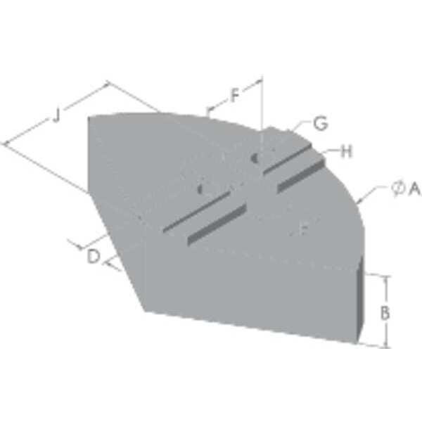 Abbott Workholding Pie Jaw Set, Aluminum, 1/2" Screw Size, PK3 - 10A04P1