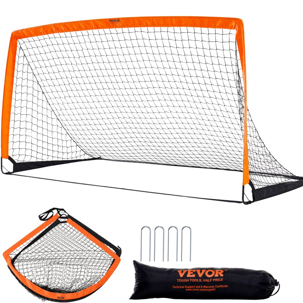 VEVOR Portable Soccer Goal, 6.5x3.25 ft Kids Backyard Soccer Net, Foldable Pop Up Practice Soccer Net, Mini Youth Training Soccer Goal Set, All-Weather Indoor Outdoor Soccer Goals with Carry Bag - BXGZQMBXW1J6G4A13V0