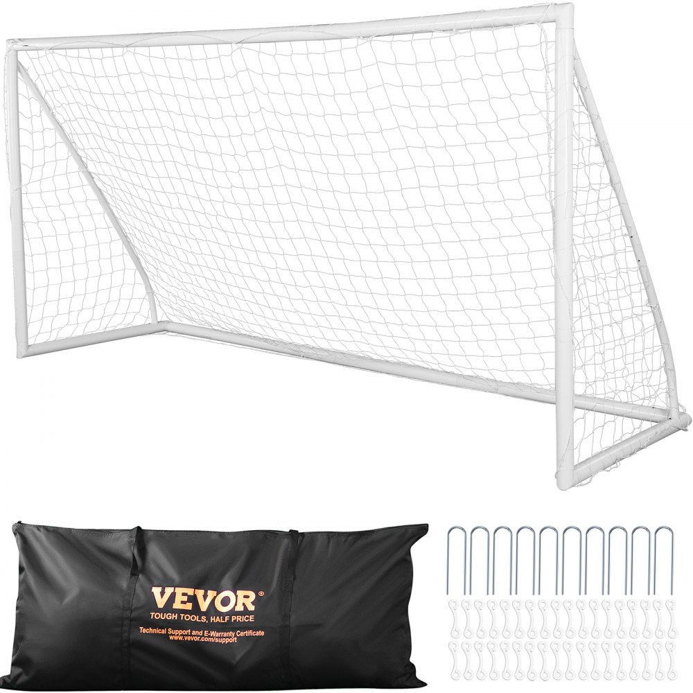 VEVOR Portable Soccer Goal, 12x6 ft Soccer Net, Adults Kids Backyard Soccer Net, Large Practice Soccer Net, Youth Training Soccer Goal Set, All-Weather Outdoor Soccer Goals with Carry Bag, 1 Pack - PVCZQMPVC1262YDO0V0