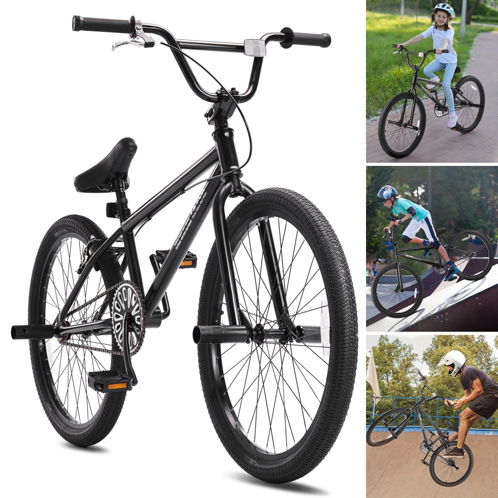 VEVOR 24-Inch BMX Bike Freestyle Bike Men Kids BMX Bicycle Hi-Ten Steel Frame - BMXZXC24YCTGC45HVV0