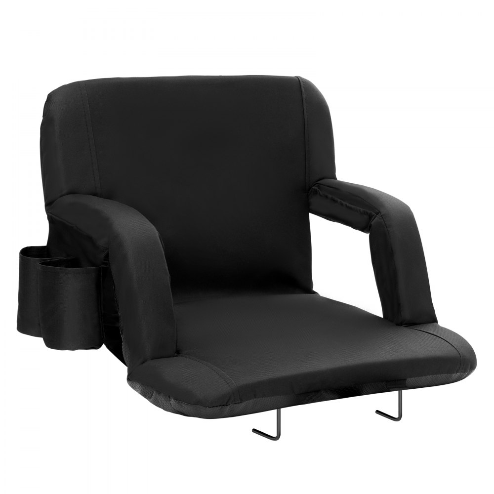 VEVOR Stadium Seat with Back Support, Wide Bleacher Seat Back, Folding Padded Cushion Stadium Chair, Portable Reclining Chair with Hook Pocket Cupholder, Ideal for Sport Event Beach Camping Concert - XYTYGZYHMD1P80LQVV0