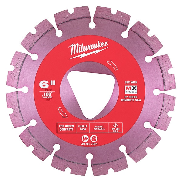 Milwaukee Tool Purple 6 in x 0.100 in Diamond Blade for Green Concrete - 49-93-7261