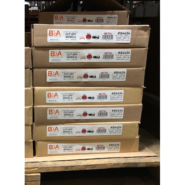 Rueda de corte de alta velocidad Bullard Abrasives, 14 x 1/8 x 20mm - 84434