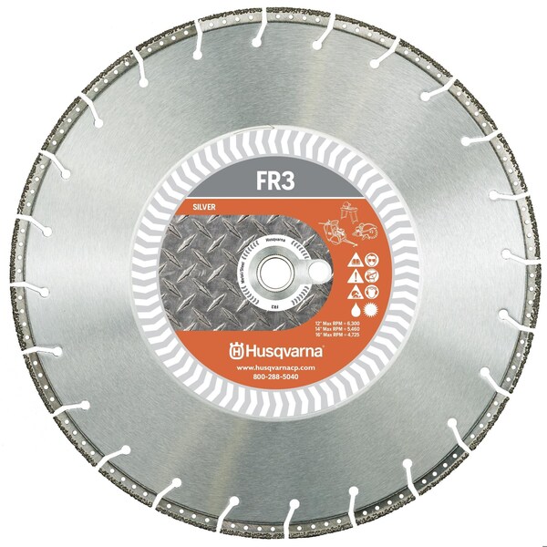 Husqvarna Vari-Cut FR3 Diamond Blade, 10in, Wet/Dry - 546192002