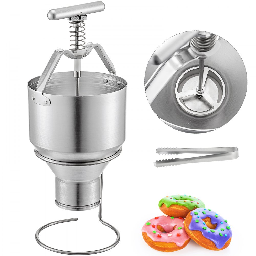 VEVOR Donut Depositor 5L Capacity Donut Dropper Hopper Food-Grade Aluminum Manual Donut Dispenser 6 Adjustable Thicknesses Donut Hopper with Stand Donut Batter Dispenser for Home & Commercial Use - SYPBTTQJ5L0000001V0