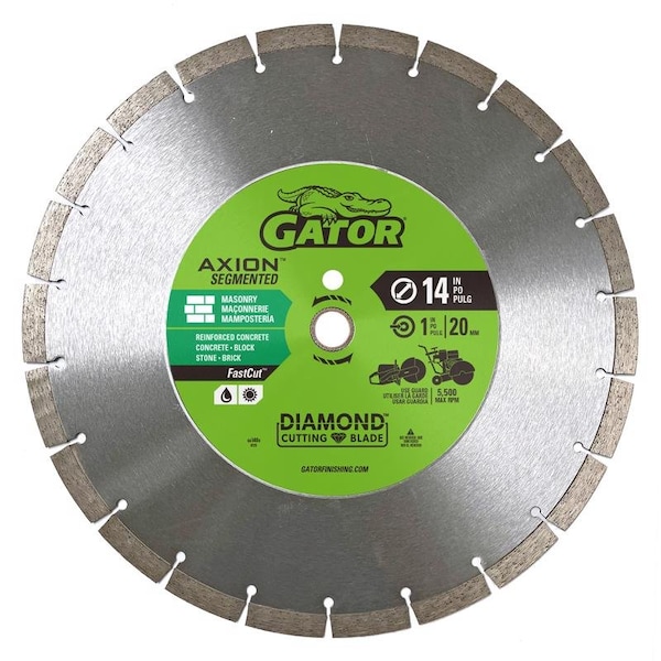 Gator FastCut 14 in. D X 1 in. Diamond Segmented Rim Saw Blade - 389882