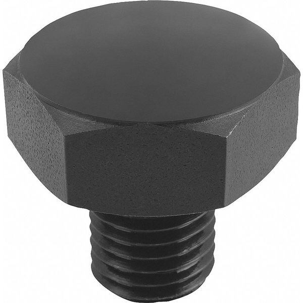 Kipp Positioning Foot, Form B, Ext. Thread Spherical Face, Steel, Case Hard. w Black Oxide Finish, Sw=22 - K0298.210