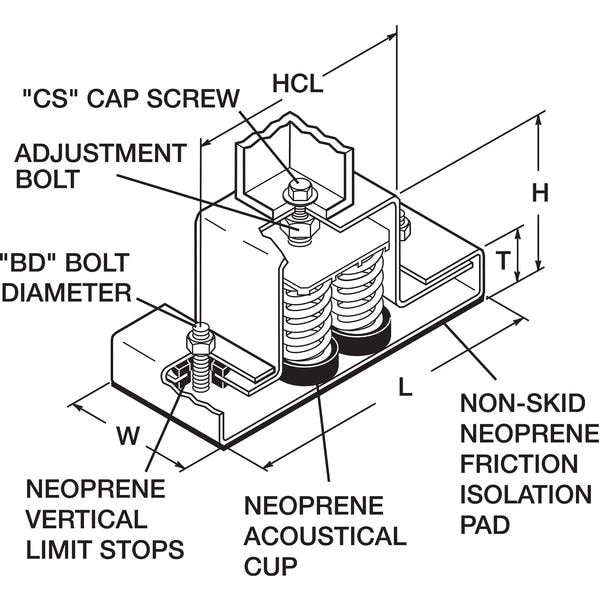 Mason Industries Flr Mnt Seismic and Wind Vibration Isltr - 5XR76