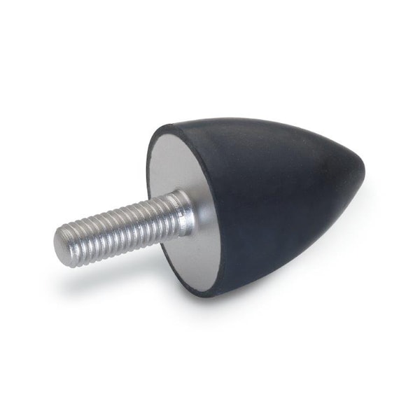 J.W. Winco GN453.1-32-38-5/16X18-55 Rubber Bumper Cone, Stainless Threaded Stud - 453.1-32-38-5/16-55