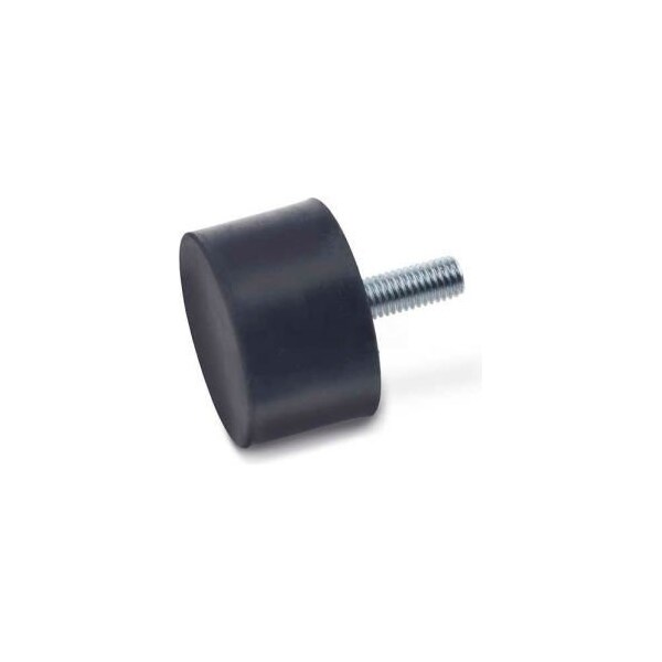 J.W. Winco Vibration/Shock Absorption Mount, Threaded Stud, 1.00" Dia, .50"H, 1/4-20 Thread - 352.1-25-13-1/4-55