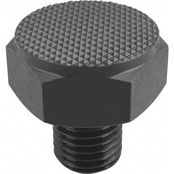 Kipp Positioning Foot, Form C, Ext. Thread Serrated Face, Steel, Case Hard. w Black Oxide Finish, Sw=22 - K0298.310