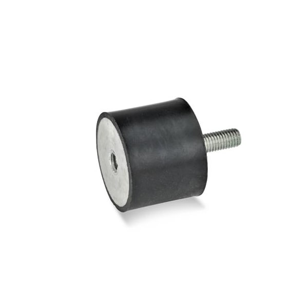 J.W. Winco GN351-50-40-M10-ES-55 Rubber Bumper Internal Thread and Threaded Stud - 351-50-40-M10-ES-55
