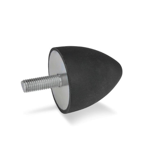 J.W. Winco GN353-50-61-M8-S-55 Rubber Bumper Cone Threaded Stud - 353-50-61-M8-S-55