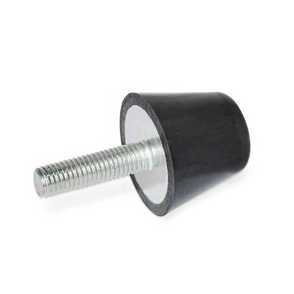 J.W. Winco GN253-25-M6-8-55 Tapered Bumper Natural Rubber-Threaded Stud - 253-25-M6-8-55