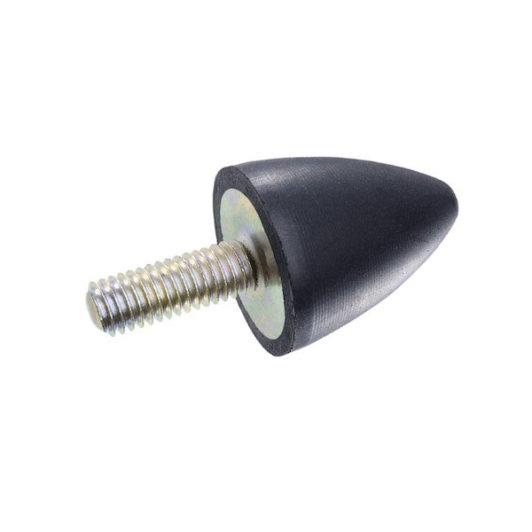 J.W. Winco GN353.1-25-32-1/4X20-55 Rubber Bumper Cone Steel, Threaded Stud - 353.1-25-32-1/4-55