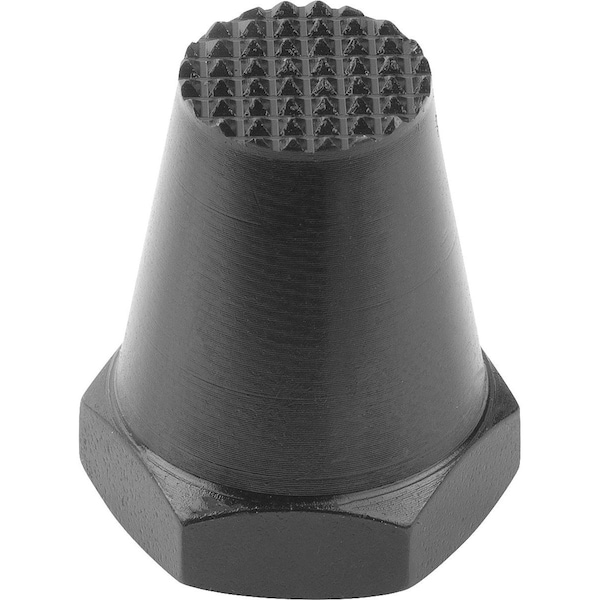 Kipp Rest Pad, Form:C Serrated, Internal Thread D=M10, H=40, Sw=17, Carbon Steel - K0294.310040