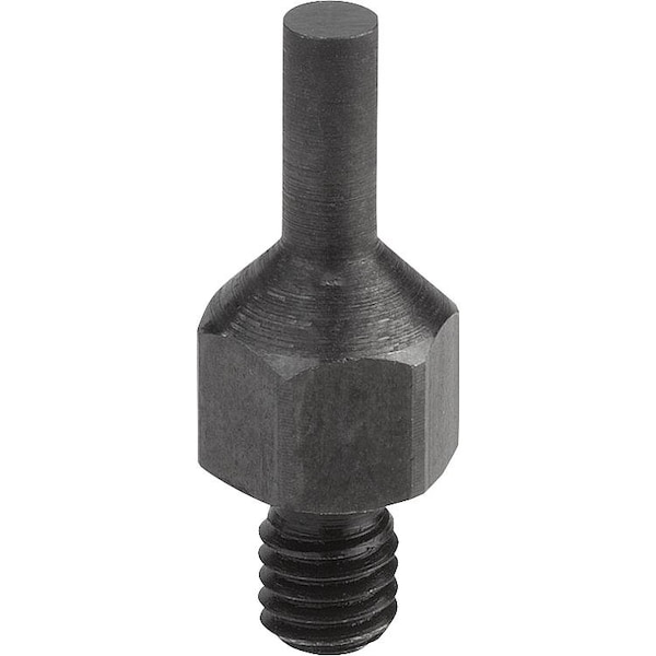 Kipp Rest Pad Pin Form, Form:A External Thread D=M08, D1=6, H=40, Sw=13, Carbon Steel - K1105.1080640