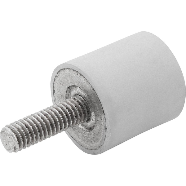 Kipp Rubber Buffer Type D Thread M08X23, D=40, H=20, Ss 1.4401, Comp:Elast. Natural Rubber Shore 55A,  - K1318.04002055