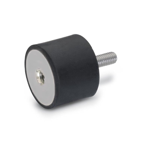 J.W. Winco GN451.2-25-25-1/4X20-55 Rubber Bumper Stainless, Tapped and Thrd Stud - 451.2-25-25-1/4-55