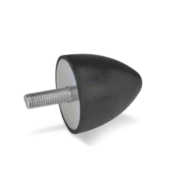 J.W. Winco GN453-20-24-M6-S-55 Rubber Bumper Cone Stainless, Threaded Stud - 453-20-24-M6-S-55