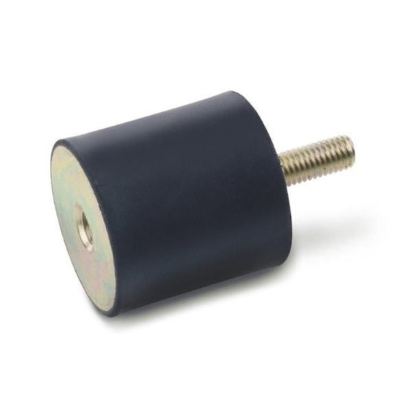 J.W. Winco GN351.2-25-25-1/4X20-55 Rubber Bmpr, 1 Tapped Hole and 1 Threaded Stud - 351.2-25-25-1/4-55
