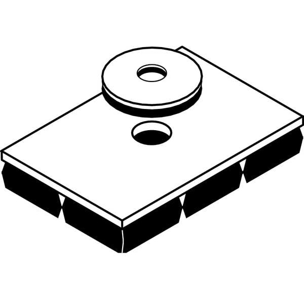 Mason Industries Vibration Iso Pad, 8x8x3/4 In, w/Hole - MBSW8X8