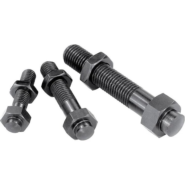Kipp Rest Pad Adjustable, W Locknut, External Thread D=M20, D1=20, H=110, Sw=30, Carbon Steel Hardened - K0306.20