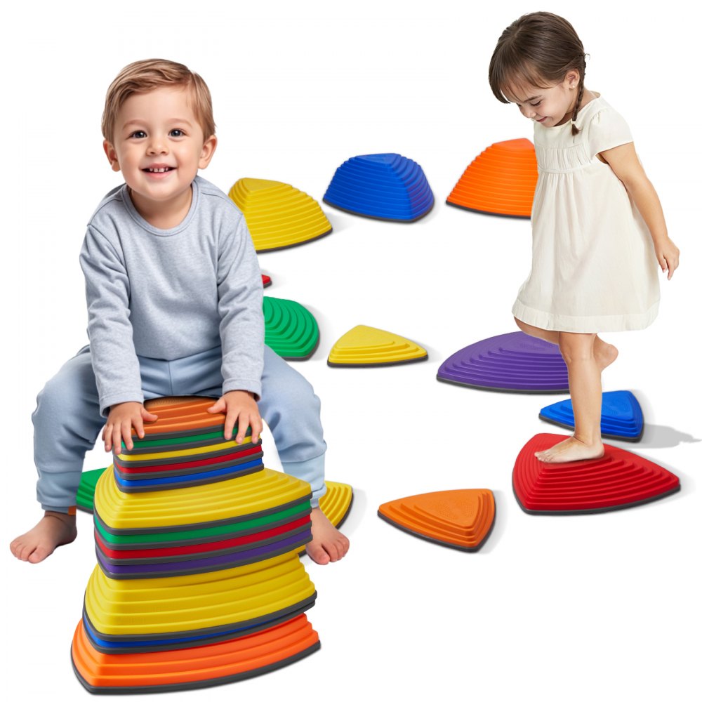 VEVOR Kids Balance Stepping Stones Sensory Obstacle Course 12 PCS Outdoor Indoor - ETPHDJSJHKSJQ96L8V0