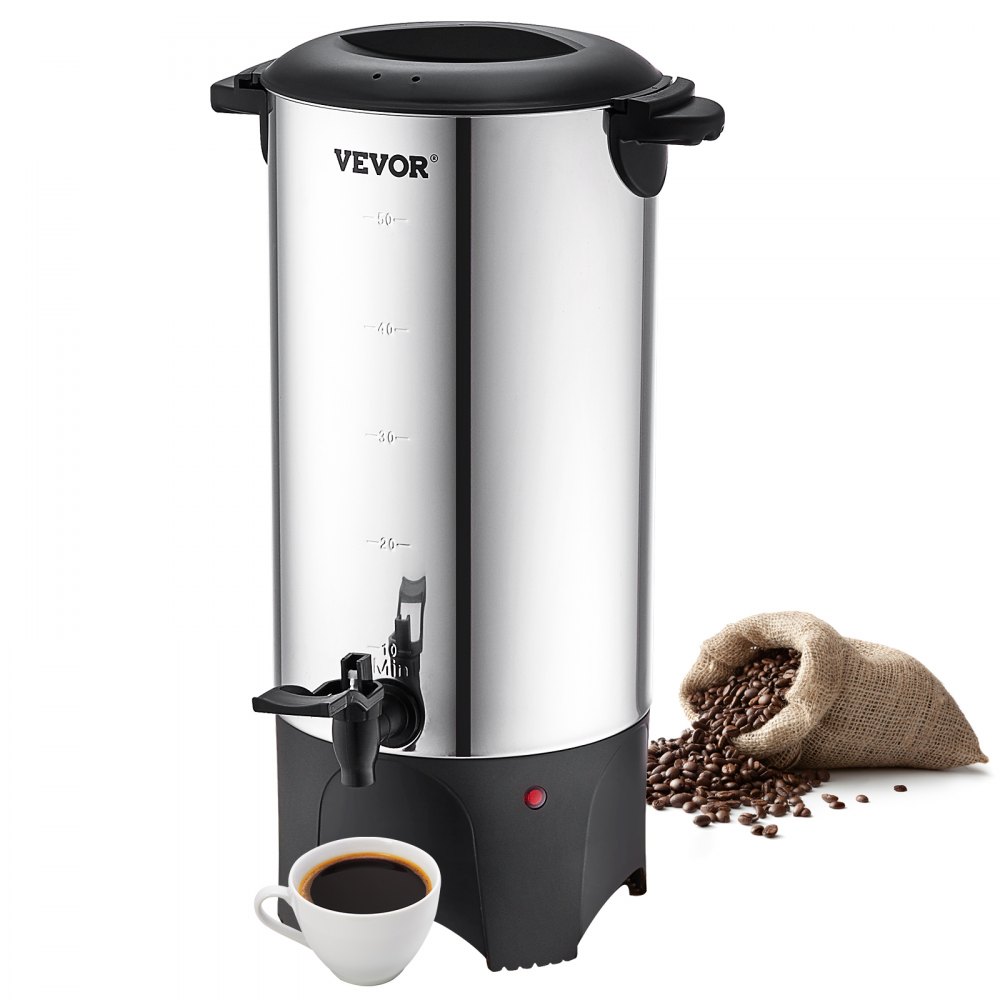 VEVOR Commercial Coffee Urn 50 Cup Stainless Steel Coffee Dispenser Fast Brew - BSYKFTDCJ50PPR98WV1