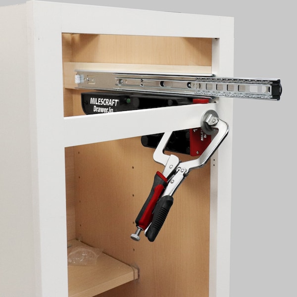 Milescraft Drawer Jig-Reversible Drawer Slide Jig for Drawer Installation with Easy-Align Tabs, Fence and Level - 1341