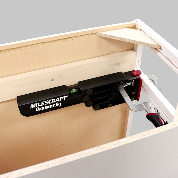 Milescraft Drawer Jig-Reversible Drawer Slide Jig for Drawer Installation with Easy-Align Tabs, Fence and Level - 1341