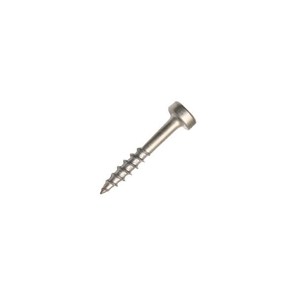 Kreg PocketHole Screw, 6 Thread, 1 in L, Fine Thread, Pan Head, Square Drive, Steel, Zinc, 100 PK - SPS-F1 100